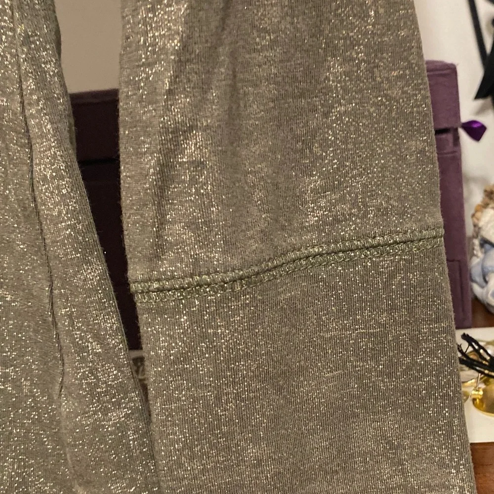 a.n.a Metallic Olive Green Long Sleeve Blouse - Picture 4 of 6